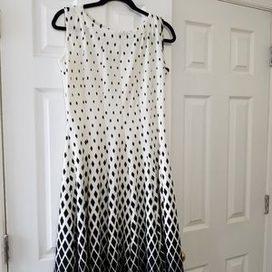 White & Black fit and flare dress